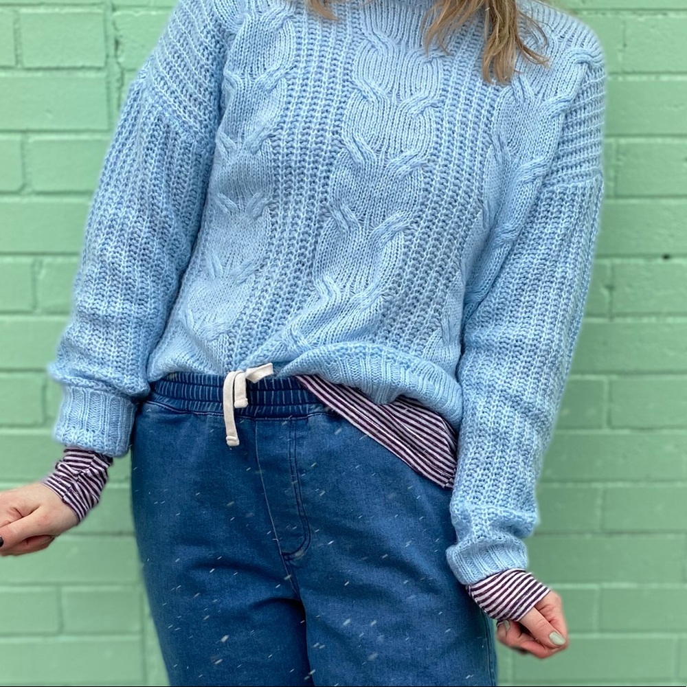 Pastel blue knitted sweater